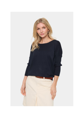 Saint Tropez Mila Round Neck Pullover in Night Sky by Saint Tropez