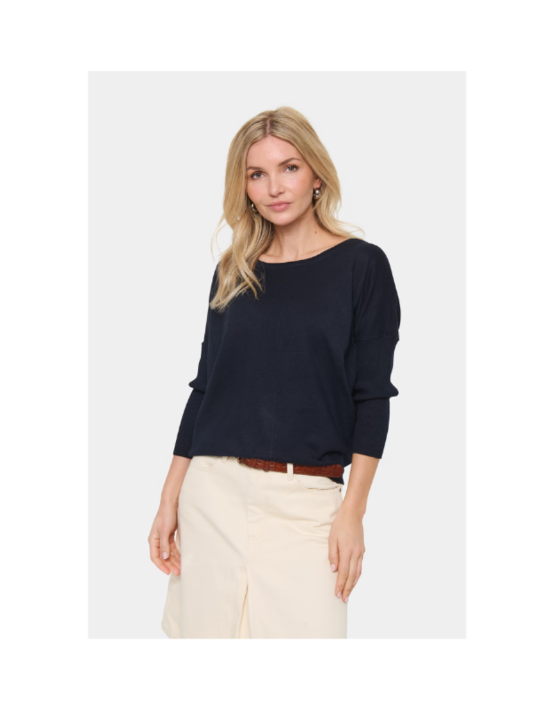 Saint Tropez Mila Round Neck Pullover in Night Sky by Saint Tropez
