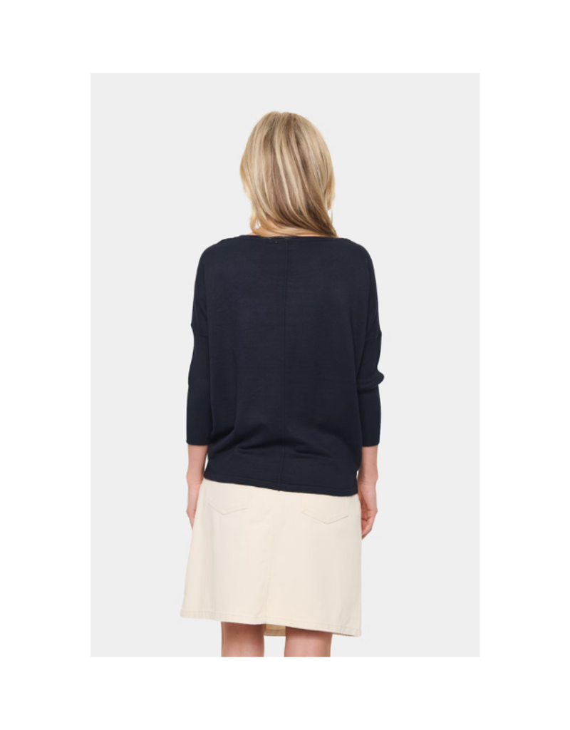 Saint Tropez Mila Round Neck Pullover in Night Sky by Saint Tropez