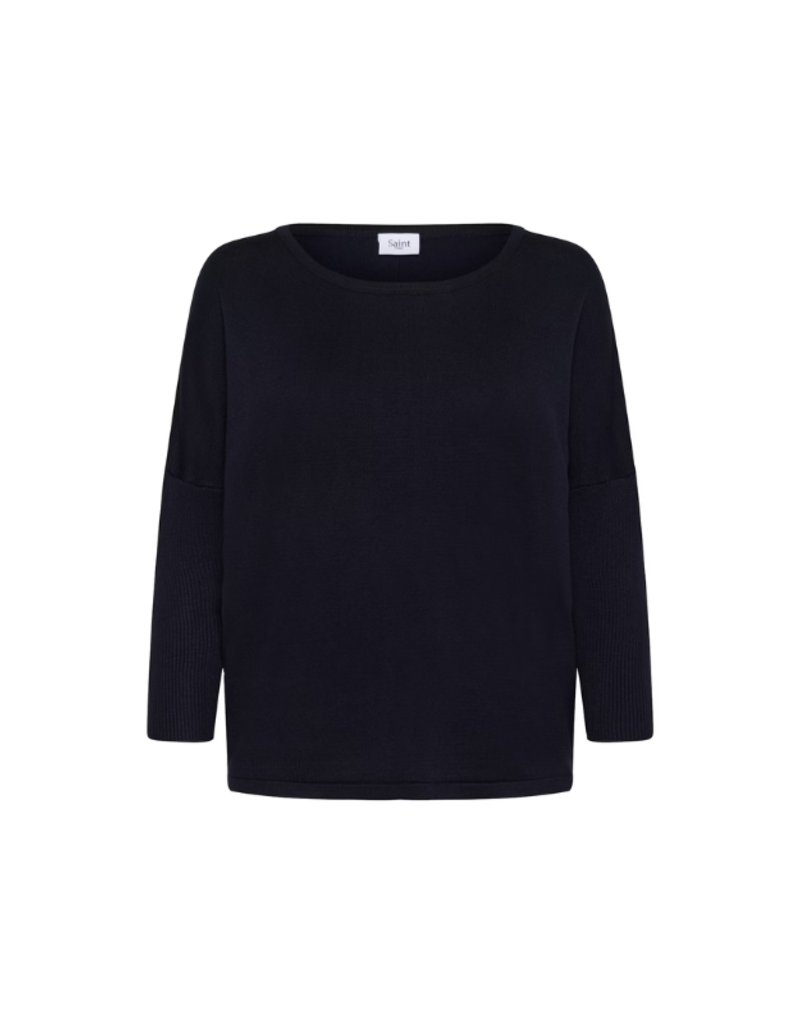 Saint Tropez Mila Round Neck Pullover in Night Sky by Saint Tropez