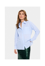 Saint Tropez Marley Button Down Shirt in Chambray Blue by Saint Tropez