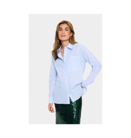 Saint Tropez Marley Button Down Shirt in Chambray Blue by Saint Tropez