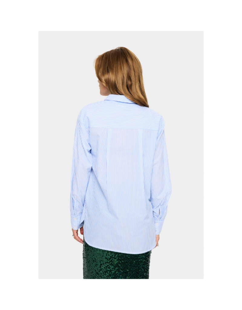 Saint Tropez Marley Button Down Shirt in Chambray Blue by Saint Tropez