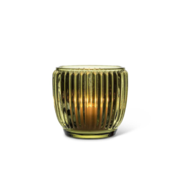 3" Ribbed Votive in Moss