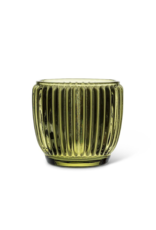 3" Ribbed Votive in Moss