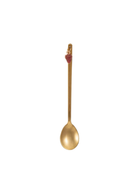 Creative Co-Op Stainless Steel Spoon with Strawberry Charm