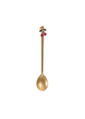 Creative Co-Op Stainless Steel Spoon with Cherry Charm
