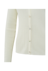 YAYA Fine Rib Knit Cardigan in Wool White by YAYA