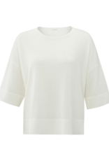YAYA Oversized Knit T-Shirt in Wool White by YAYA