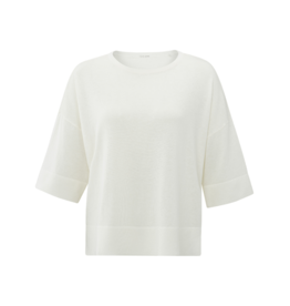 YAYA Oversized Knit T-Shirt in Wool White by YAYA