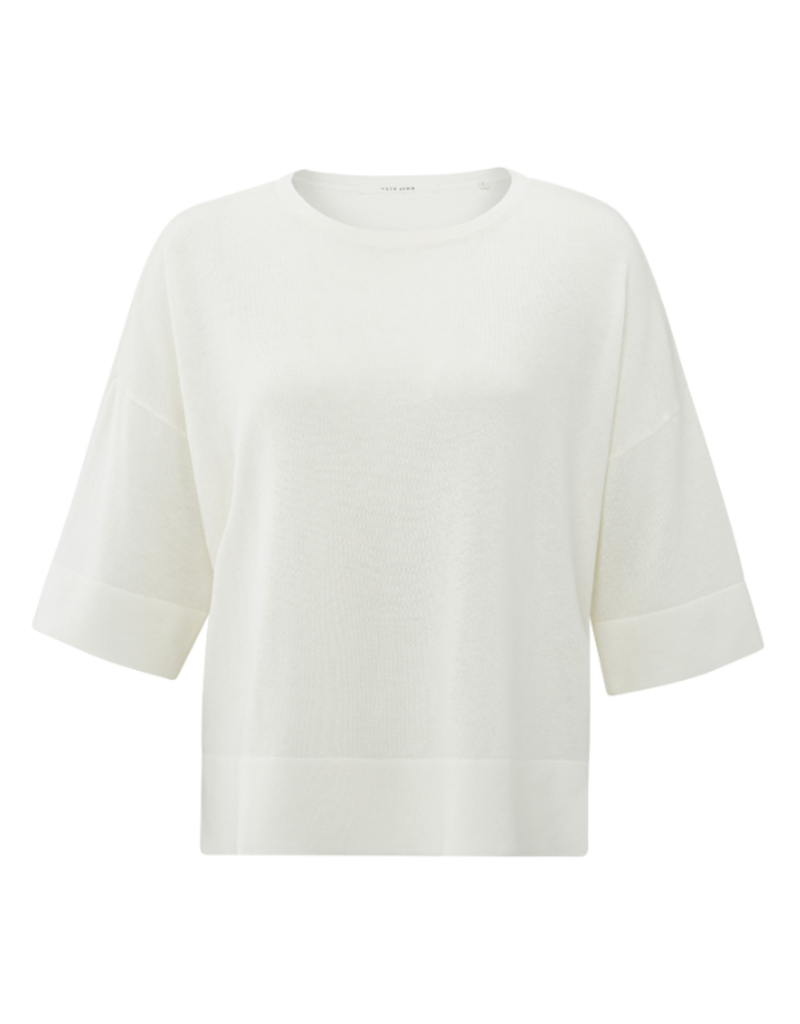 YAYA Oversized Knit T-Shirt in Wool White by YAYA