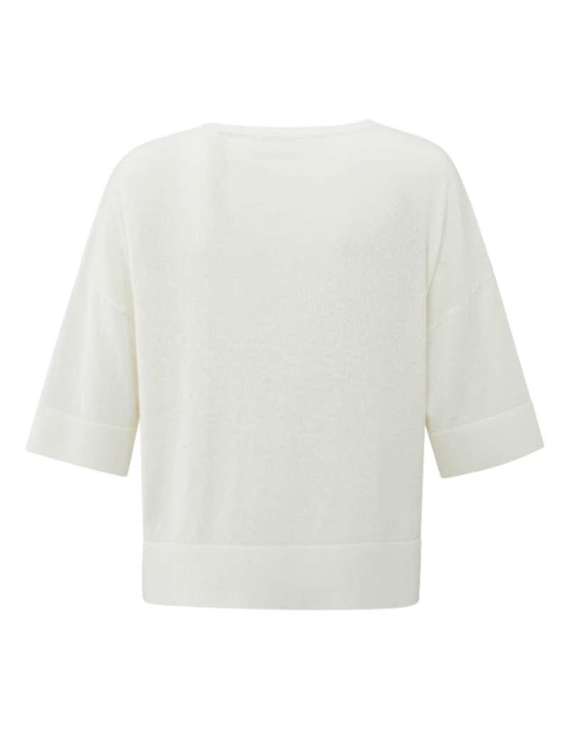 YAYA Oversized Knit T-Shirt in Wool White by YAYA