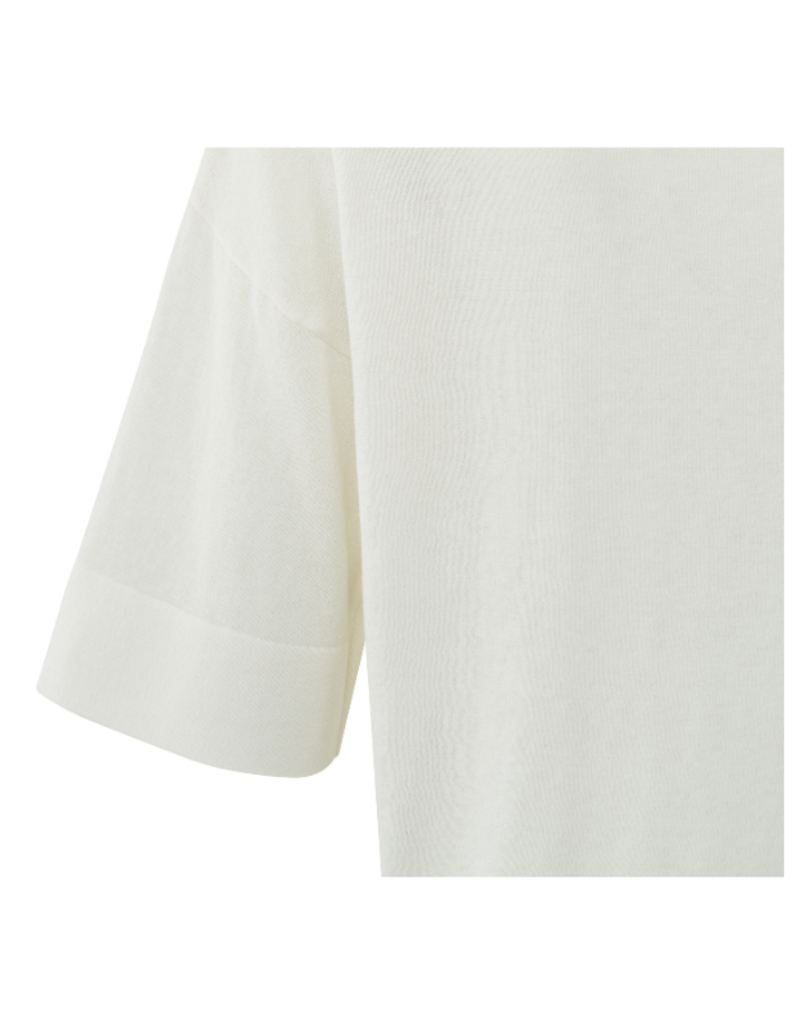 YAYA Oversized Knit T-Shirt in Wool White by YAYA