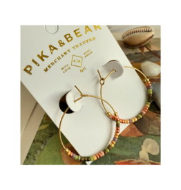 Pika & Bear Memphre Bead Hoop Earrings in Matamoe by Pika & Bear