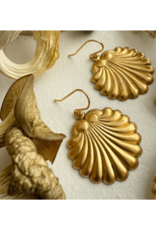 Pika & Bear Botticelli Raw Brass Shell Drop Earrings by Pika & Bear