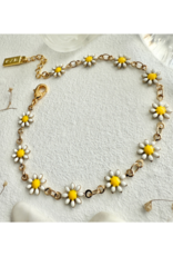 Pika & Bear Daisy Jane Flower Chain Bracelet in Enamel and Gold by Pika & Bear 