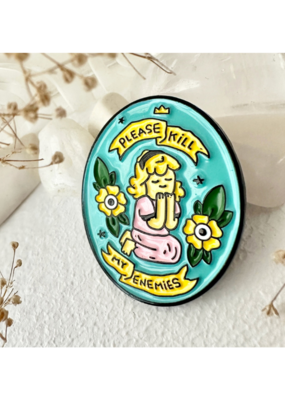 Pika & Bear Enamel Pin "Please Kill My Enemies" by Pika & Bear