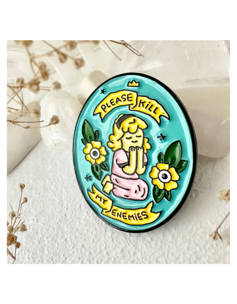 Pika & Bear Enamel Pin "Please Kill My Enemies" by Pika & Bear