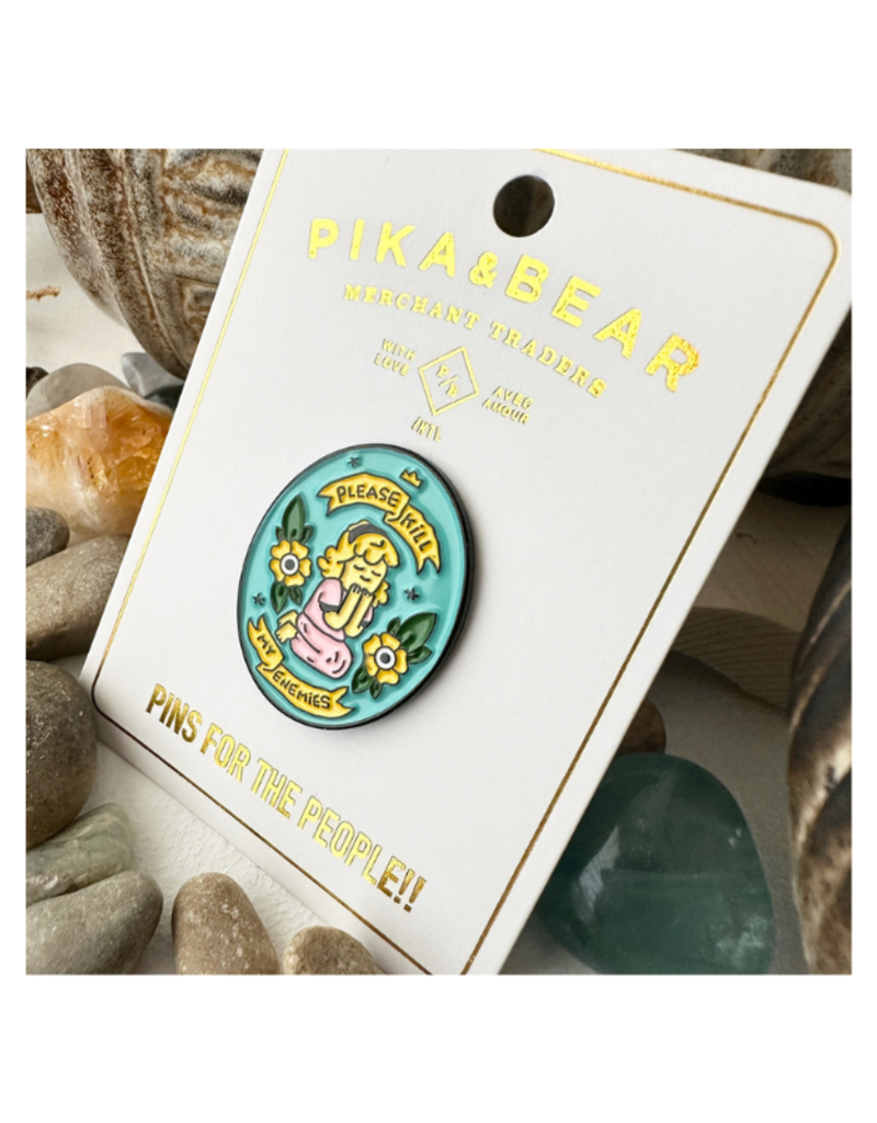 Pika & Bear Enamel Pin "Please Kill My Enemies" by Pika & Bear