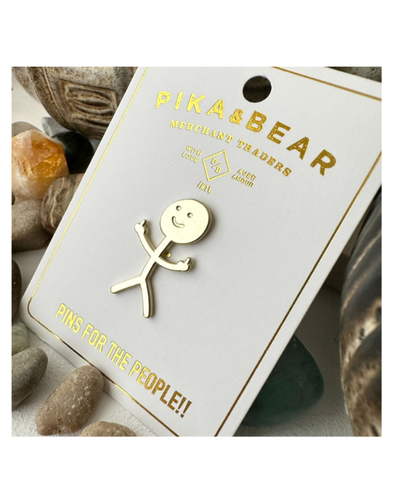 Pika & Bear Enamel Pin "Disgruntled Citizen Stickman" by Pika & Bear