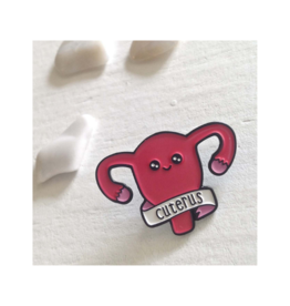 Pika & Bear Enamel Pin "Cuterus" Cute Uterus by Pika & Bear