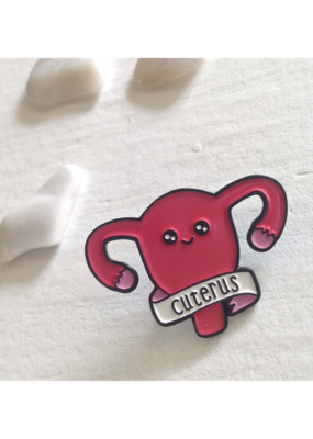 Pika & Bear Enamel Pin "Cuterus" Cute Uterus by Pika & Bear