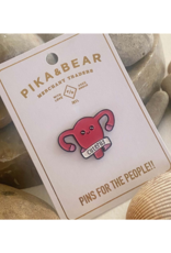 Pika & Bear Enamel Pin "Cuterus" Cute Uterus by Pika & Bear