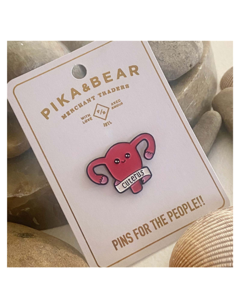 Pika & Bear Enamel Pin "Cuterus" Cute Uterus by Pika & Bear