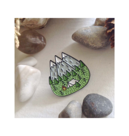 Pika & Bear Enamel Pin "Campin" Gone Camping by Pika & Bear