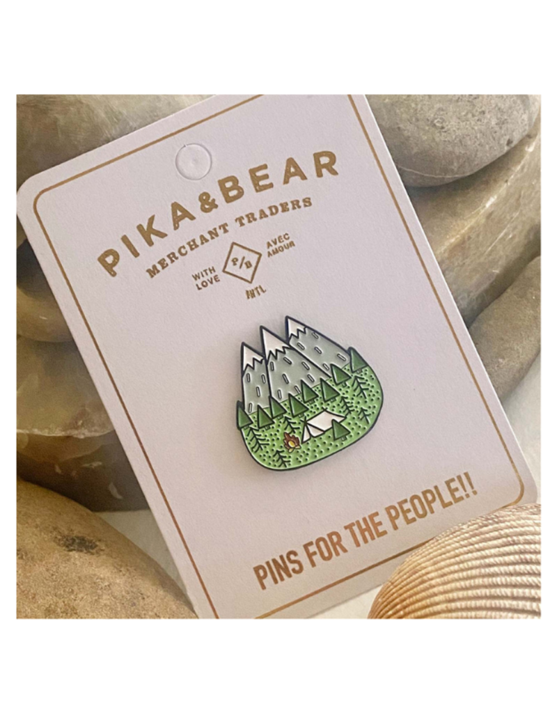 Pika & Bear Enamel Pin "Campin" Gone Camping by Pika & Bear