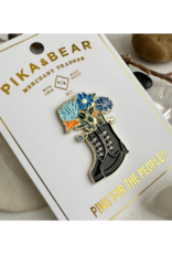 Pika & Bear Enamel Pin "Boot-quet" Flowers & Boot by Pika & Bear