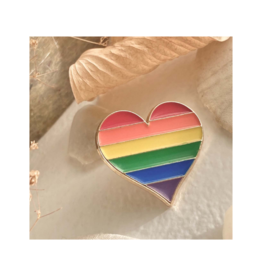 Pika & Bear Enamel Pin "Kinsey" Pride Heart by Pika & Bear
