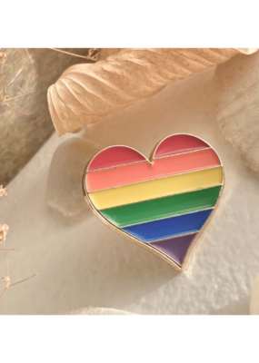 Pika & Bear Enamel Pin "Kinsey" Pride Heart by Pika & Bear