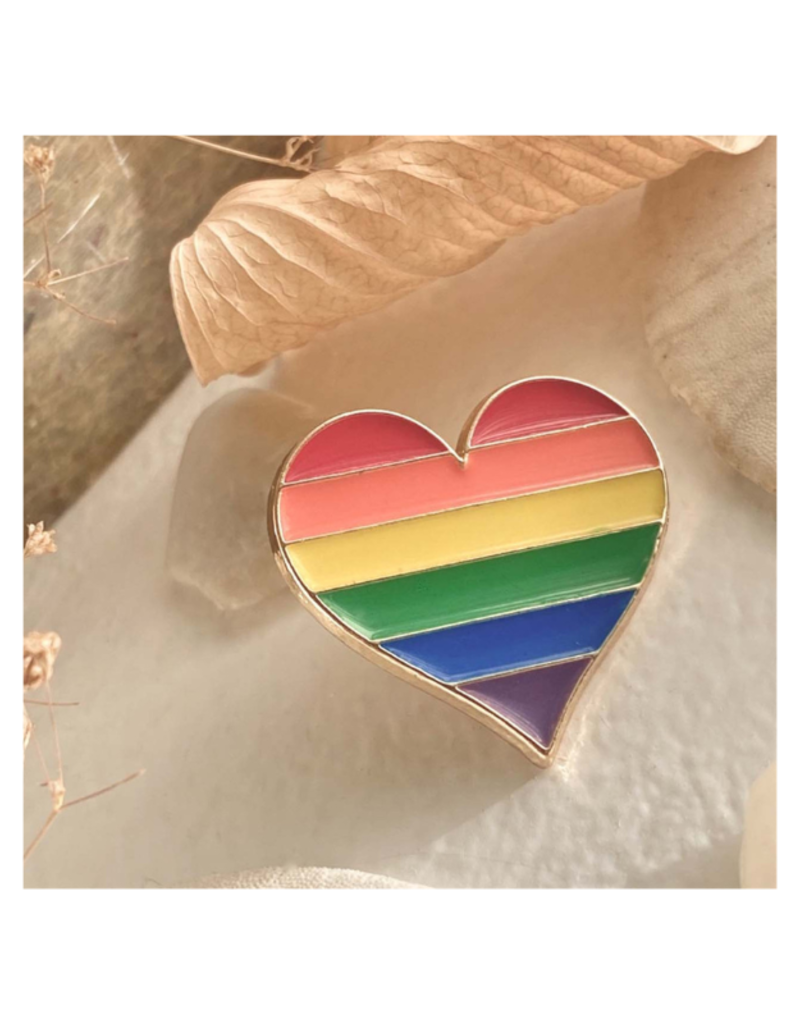 Pika & Bear Enamel Pin "Kinsey" Pride Heart by Pika & Bear