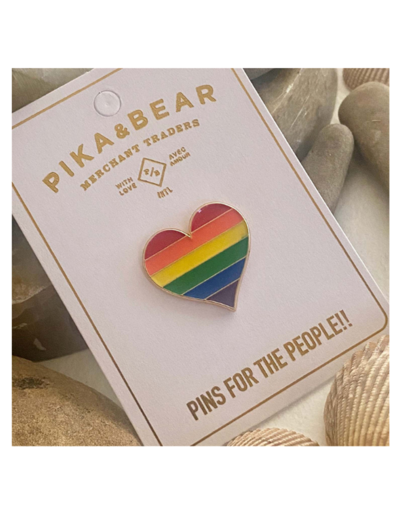 Pika & Bear Enamel Pin "Kinsey" Pride Heart by Pika & Bear