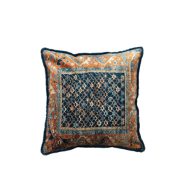 Creative Co-Op Velvet Printed Carpet Pattern Square Pillow