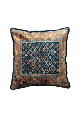 Creative Co-Op Velvet Printed Carpet Pattern Square Pillow