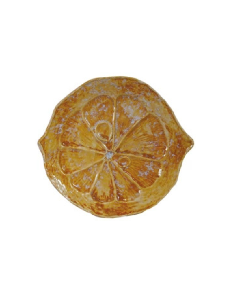 Creative Co-Op Lemon Stoneware Citrus Shaped Plate