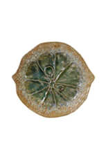 Creative Co-Op Lime Stoneware Citrus Shaped Plate