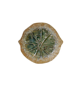 Creative Co-Op Lime Stoneware Citrus Shaped Plate