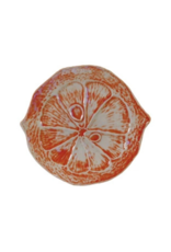 Creative Co-Op Orange Stoneware Citrus Shaped Plate