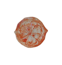 Creative Co-Op Orange Stoneware Citrus Shaped Plate
