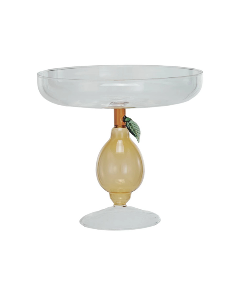 Creative Co-Op Glass Lemon Pedestal Dish