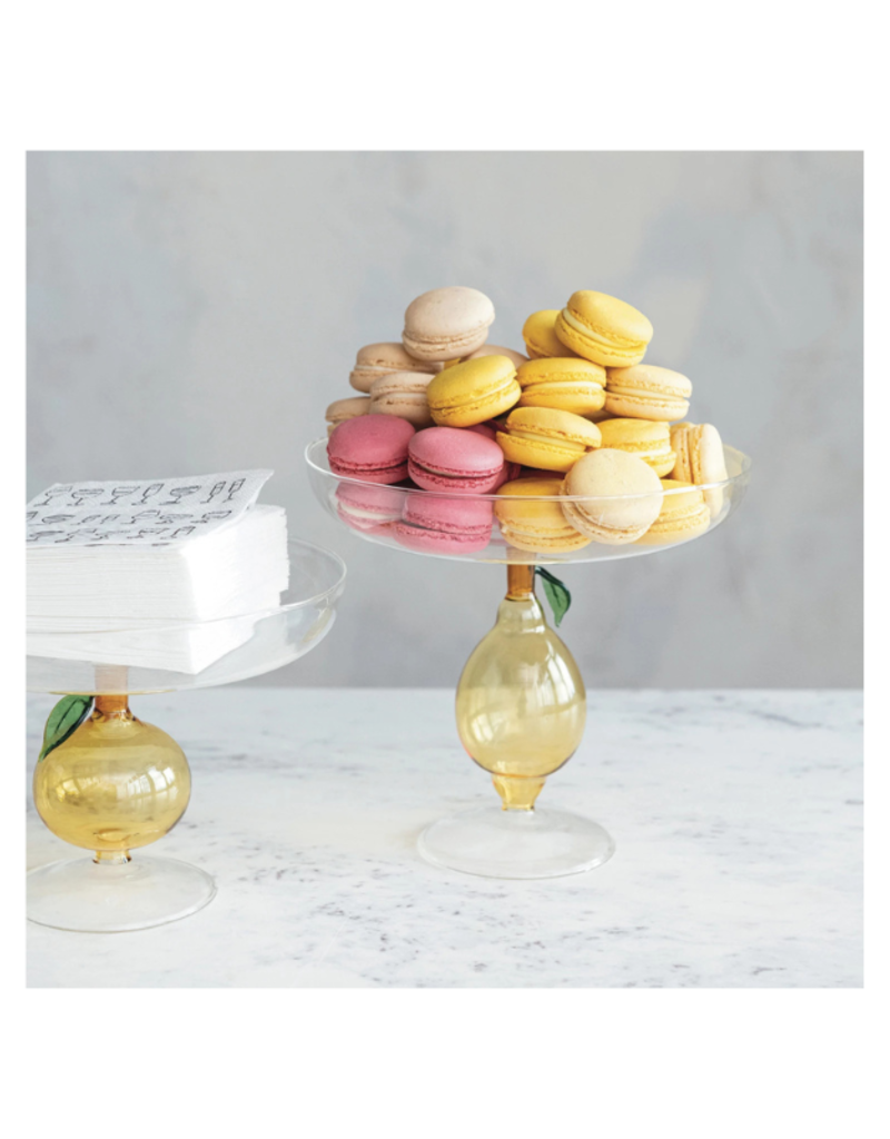Creative Co-Op Glass Lemon Pedestal Dish