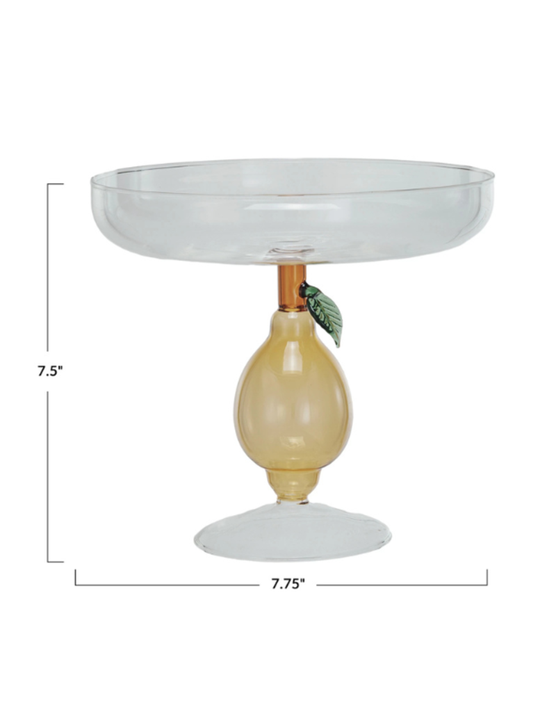 Creative Co-Op Glass Lemon Pedestal Dish