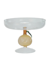 Creative Co-Op Glass Orange Pedestal Dish