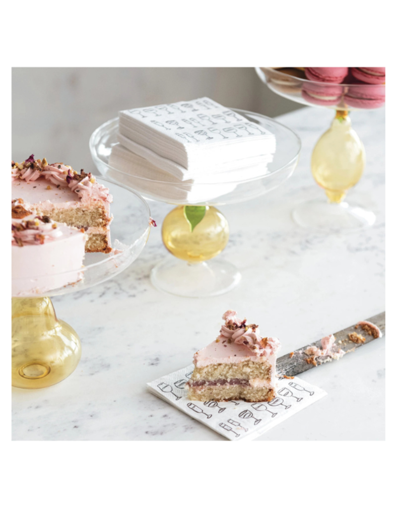 Creative Co-Op Glass Orange Pedestal Dish