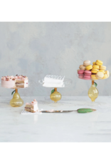 Creative Co-Op Glass Orange Pedestal Dish