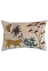 Creative Co-Op Cotton Velvet Flora Fauna Pillow 16x24