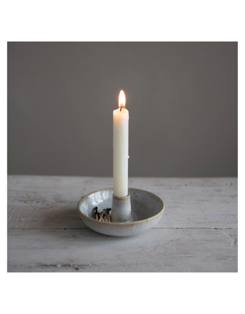 Creative Co-Op Stoneware Olive Dish Toothpick Holder